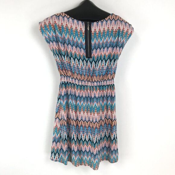 BeBop Scoop Neck Dress Juniors' Size Small Cap Sleeves Back Zip 100% Rayon Short - Picture 3 of 11